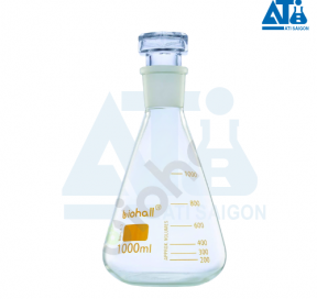 Glass Erlenmeyer Flask with Ground Joint and Stopper - Biohall