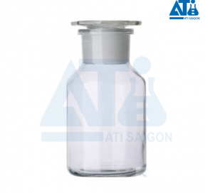 Clear Glass Bottle, Wide Neck with Ground Glass Stopper - Biohall
