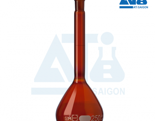 Amber Glass Volumetric Flask with PE Stopper, Class A - DURAN®