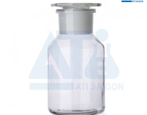 Clear Glass Bottle, Wide Neck with Ground Glass Stopper - Biohall